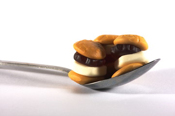 spoon with gummy candies