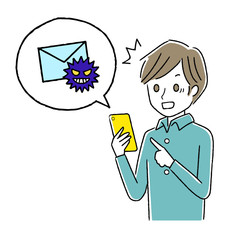 スマホを操作する若い男性