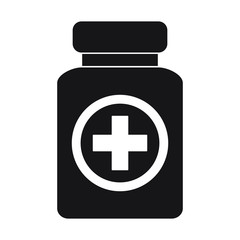 Fototapeta premium Pills bottle icon. Health Care Vector illustration