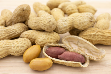 peanuts on a white background