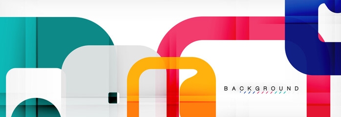 Fototapeta premium Square geometric background, multicolored template for business or technology presentation or web brochure cover layout, wallpaper.