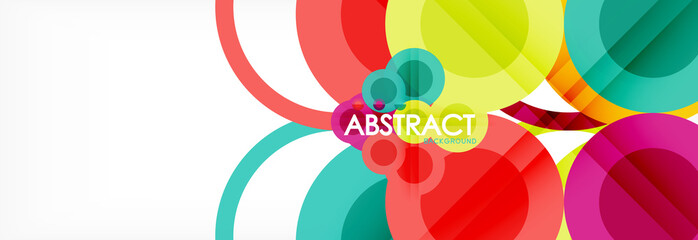 Abstract colorful geometric composition - multicolored circle background