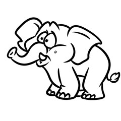Elephant cartoon illustration isolated image animal character coloring page