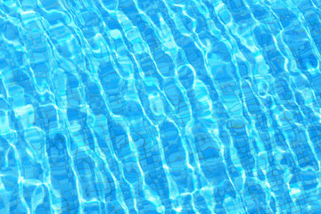 Top view of Blue ripped water in swimming pool