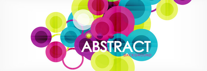 Abstract colorful geometric composition - multicolored circle background