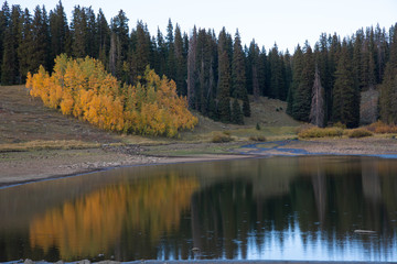autumn landscape with lake and trees