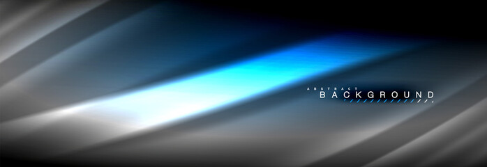 Neon glowing fluid wave lines, magic energy space light concept, abstract background wallpaper design