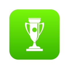 Winning cup icon digital green for any design isolated on white vector illustration