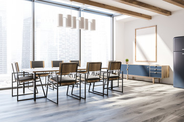 Panoramic studio dining room corner, poster