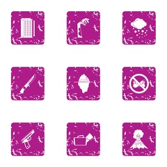 Harassment icons set. Grunge set of 9 harassment vector icons for web isolated on white background