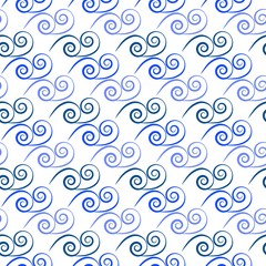 Blue wavy line background. Fashion graphic background design. Modern stylish abstract texture. Colorful template for prints, textiles, wrapping, wallpaper, website etc. Vector illustration.