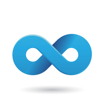 Blue Shaded and Thick Infinity Symbol Vector Illustration
