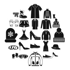 Clothing sale icons set. Simple set of 25 clothing sale vector icons for web isolated on white background