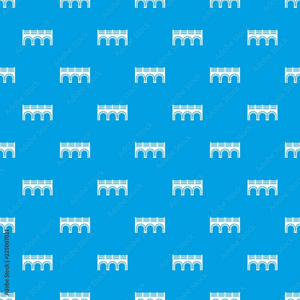 Poster arch bridge pattern vector seamless blue repeat for any use