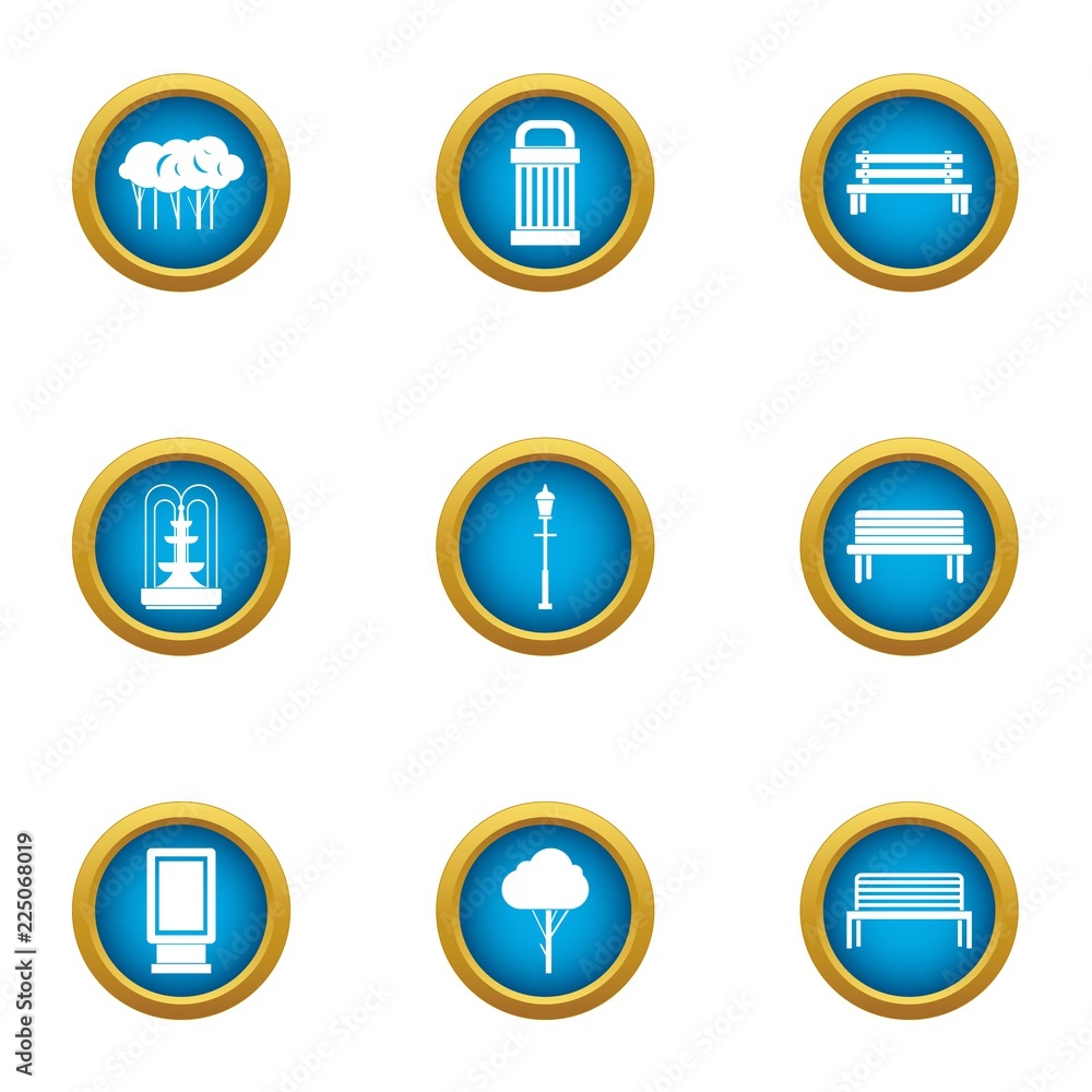 Poster quadrangle icons set. flat set of 9 quadrangle vector icons for web isolated on white background