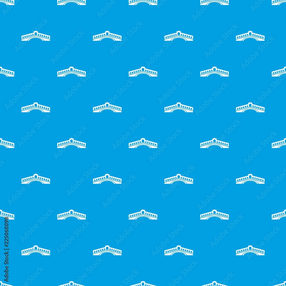Poster rialto bridge pattern vector seamless blue repeat for any use