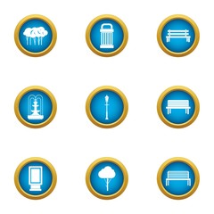 Quadrangle icons set. Flat set of 9 quadrangle vector icons for web isolated on white background