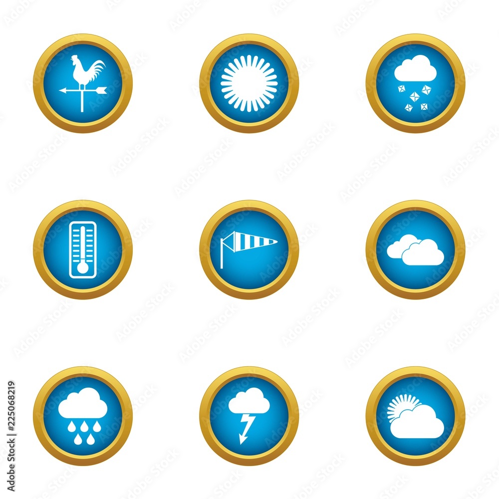 Poster giddy icons set. flat set of 9 giddy vector icons for web isolated on white background