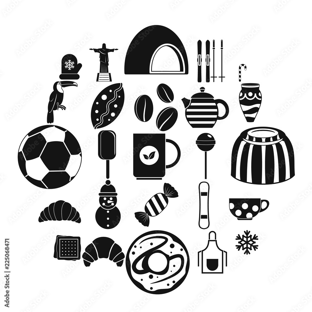 Poster Bar icons set. Simple set of 25 bar vector icons for web isolated on white background
