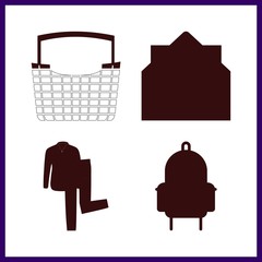 wooden icon. shopping tool and shirt and trousers vector icons in wooden set. Use this illustration for wooden works.