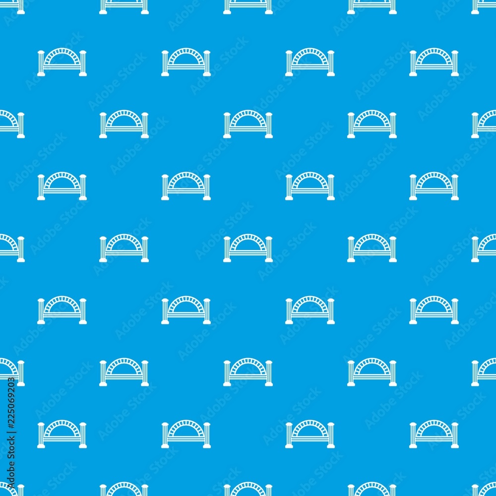 Poster metallic bridge pattern vector seamless blue repeat for any use