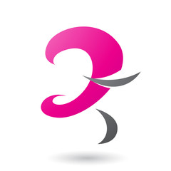 Magenta Curvy Fun Letter Z Vector Illustration