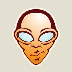 Orange Alien Head Cartoon Icon Vector Illustration