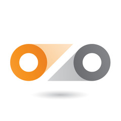 Orange and Grey Double Letter O Vector Illustration