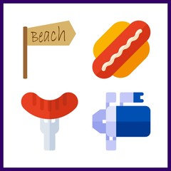 meat icons set. variety, tasty, junk and dinner graphic works