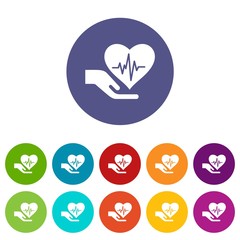 Health protection icons color set vector for any web design on white background