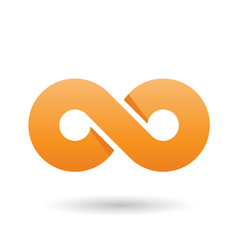 Orange Thick Infinity Symbol Vector Illustration