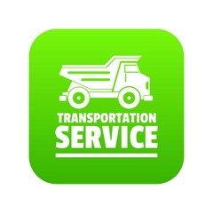 Transportation company icon green vector isolated on white background