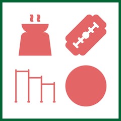 4 wellness icon. Vector illustration wellness set. yin yang and razor icons for wellness works