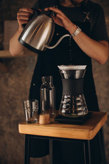 Fototapeta na wymiar Process of preparation of coffee