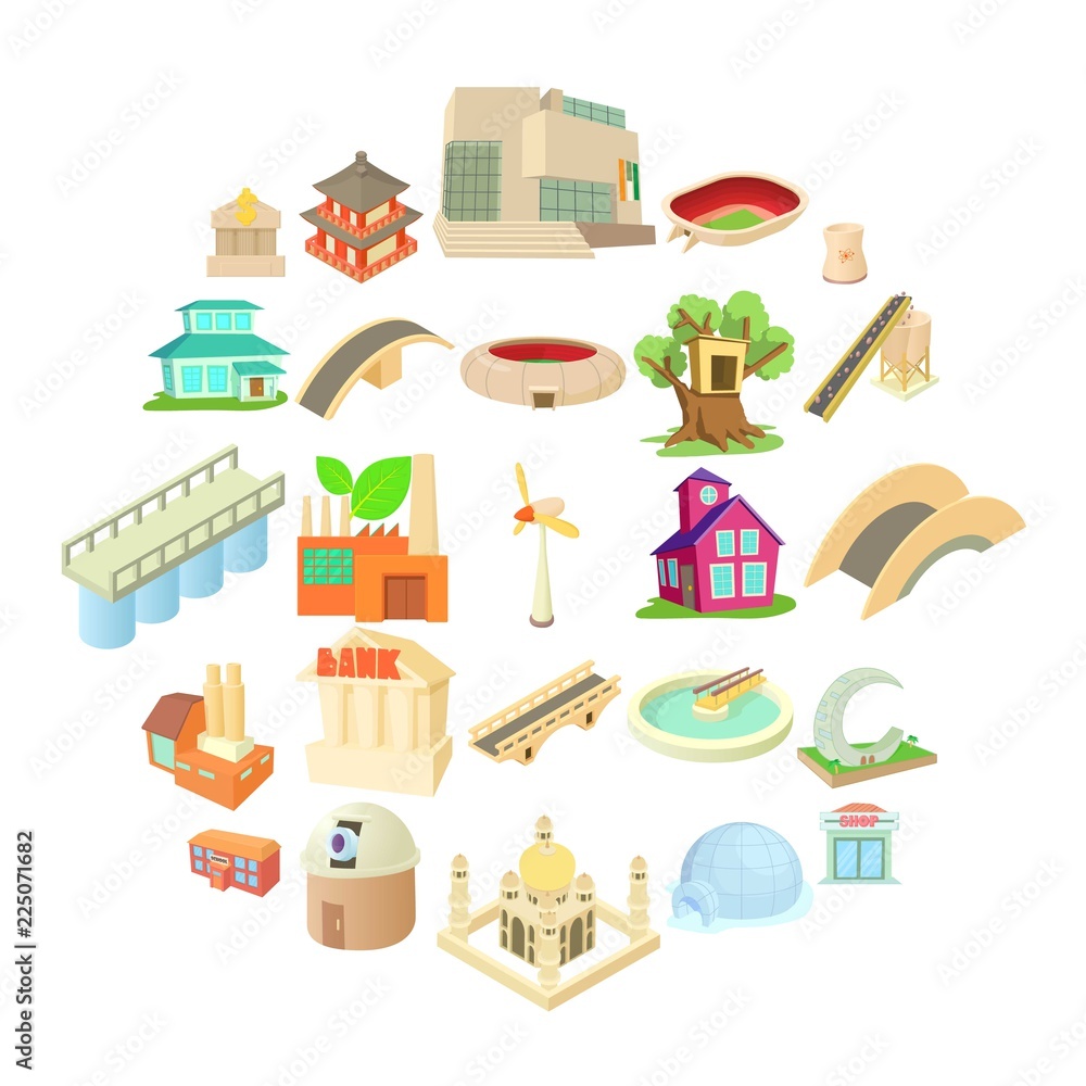 Poster structured icons set. cartoon set of 25 structured vector icons for web isolated on white background