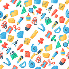 Stationery icons office supply vectorschool tools and accessories set education assortment pencil marker pen isolated on white background illustration