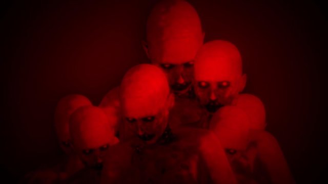 Naked Walking Dead Zombie Women Surrealistic Concept 