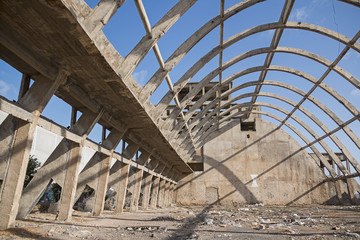 Open vault in an abandoned building.