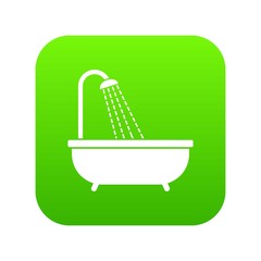 Shower icon digital green for any design isolated on white vector illustration