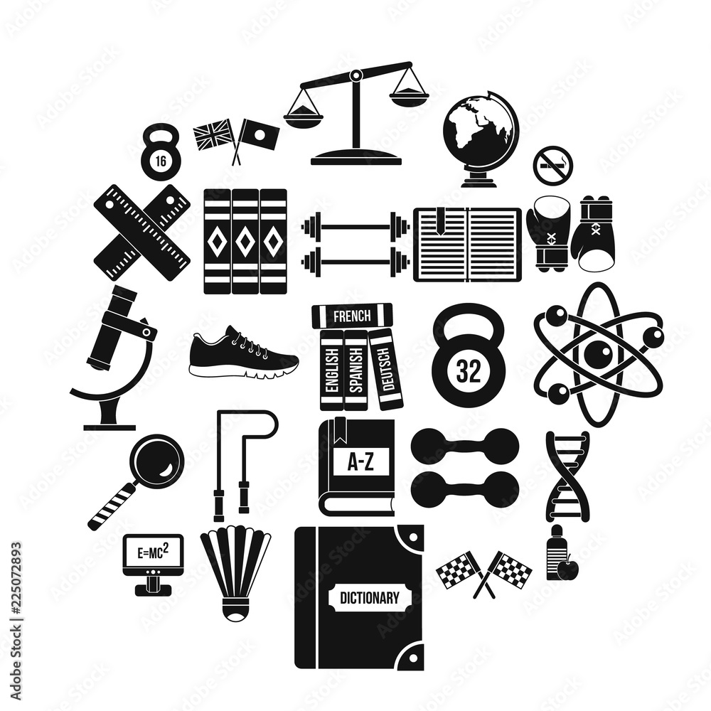 Poster college icons set. simple set of 25 college vector icons for web isolated on white background