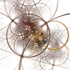 Beautiful Symmetrical fractal circles, digital artwork for creative graphic design © Fernando Batista