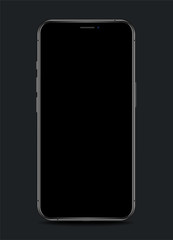 Realistic smartphone with blank screen