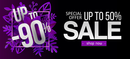 Fototapeta premium Sale with purple leaves
