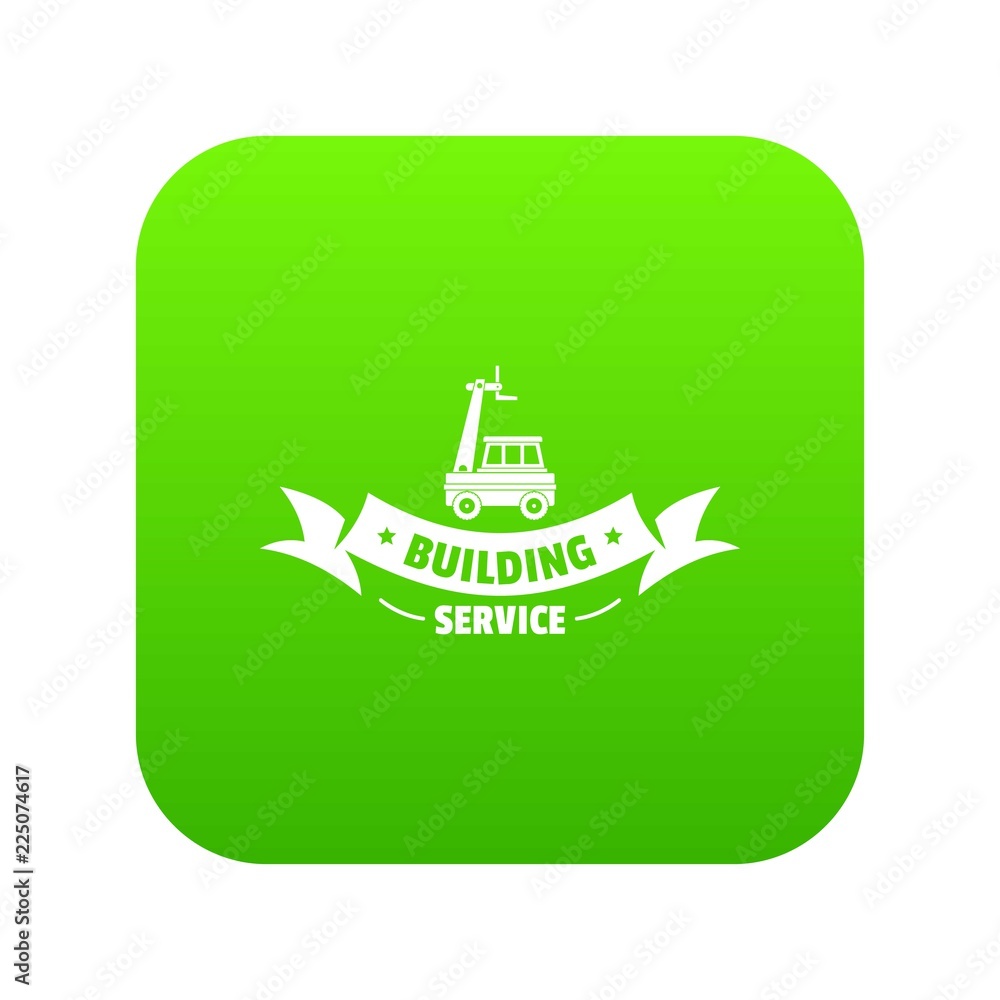 Poster building service icon green vector isolated on white background