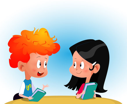 happy child little girl with glasses reading a books