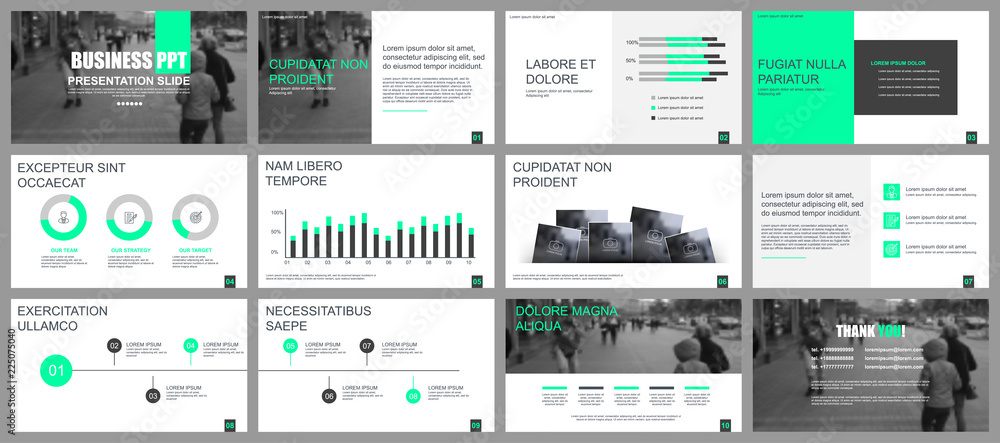 Leinwandbilder business presentation slides templates from infographic elements. can be used for presentation templ