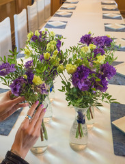 Floristry in the design of the restaurant.

