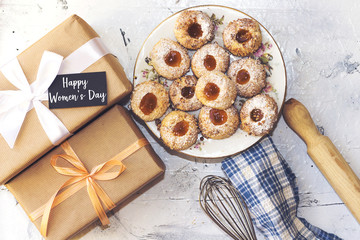Oriental Algerian decorating sugar apricot jam peanuts cookies for women's day and gift boxes