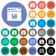 Browser save round flat multi colored icons