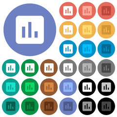 Chart round flat multi colored icons